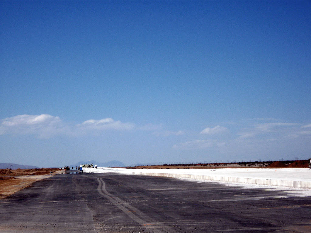 Beim Bau der Landebahn des Spaceport America